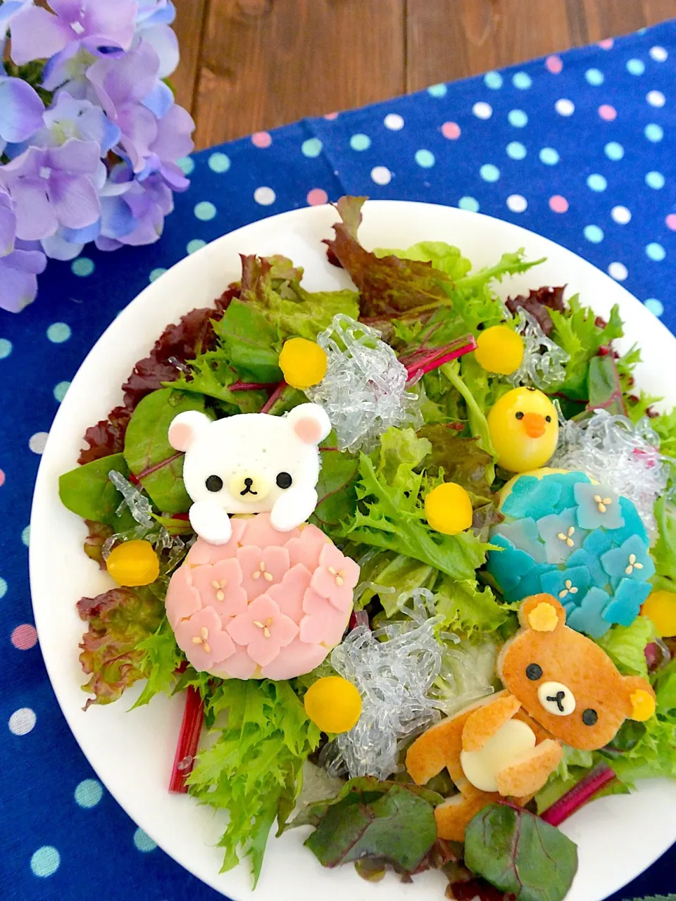 プチプチ海藻麺de紫陽花サラダ|ankoさん