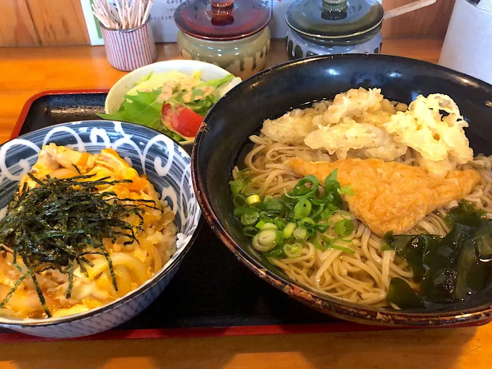 玉子丼めんそば 大盛 ゴボ天トッピング|神力屋 火酒さん