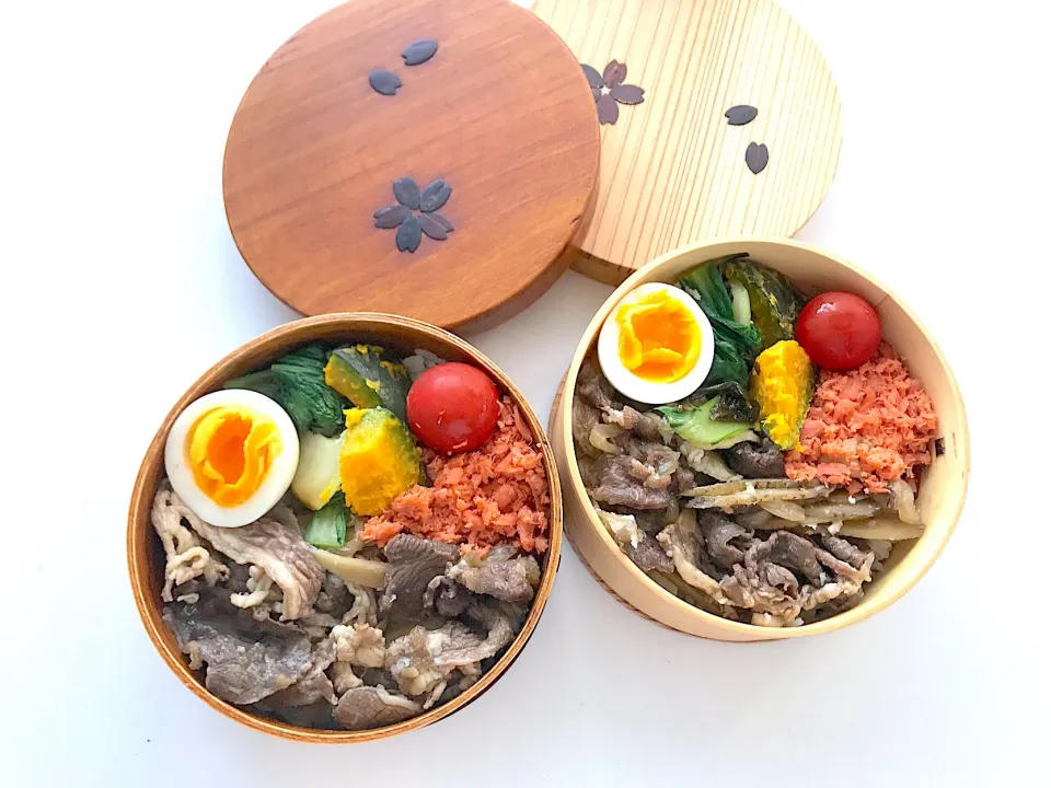 牛丼と鮭弁当|masamiさん