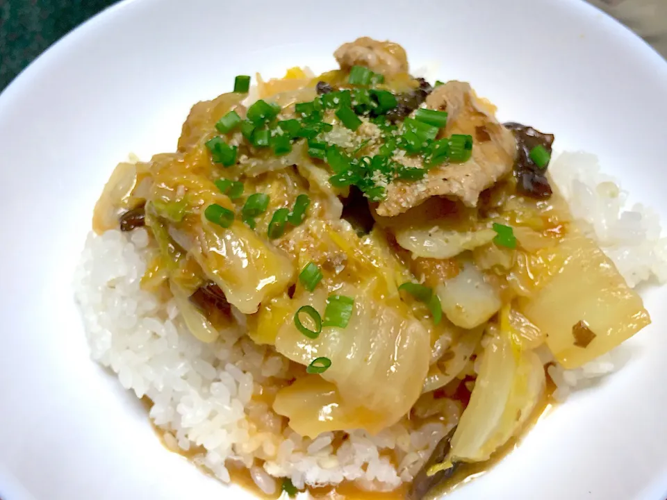 Snapdishの料理写真:麻婆白菜丼😋|yumyum😋さん