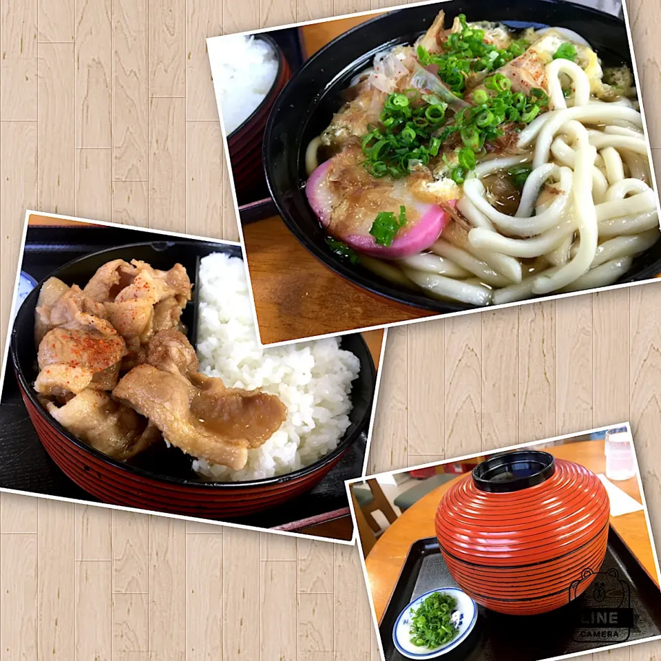 営業マンの昼ごはん☀️☀️🔆                               うどんちょうちん丼 焼肉670円|ぽんたさん