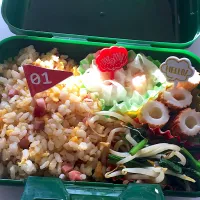 Snapdishの料理写真:毎日弁当(麦ご飯チャーハン)|えみさん