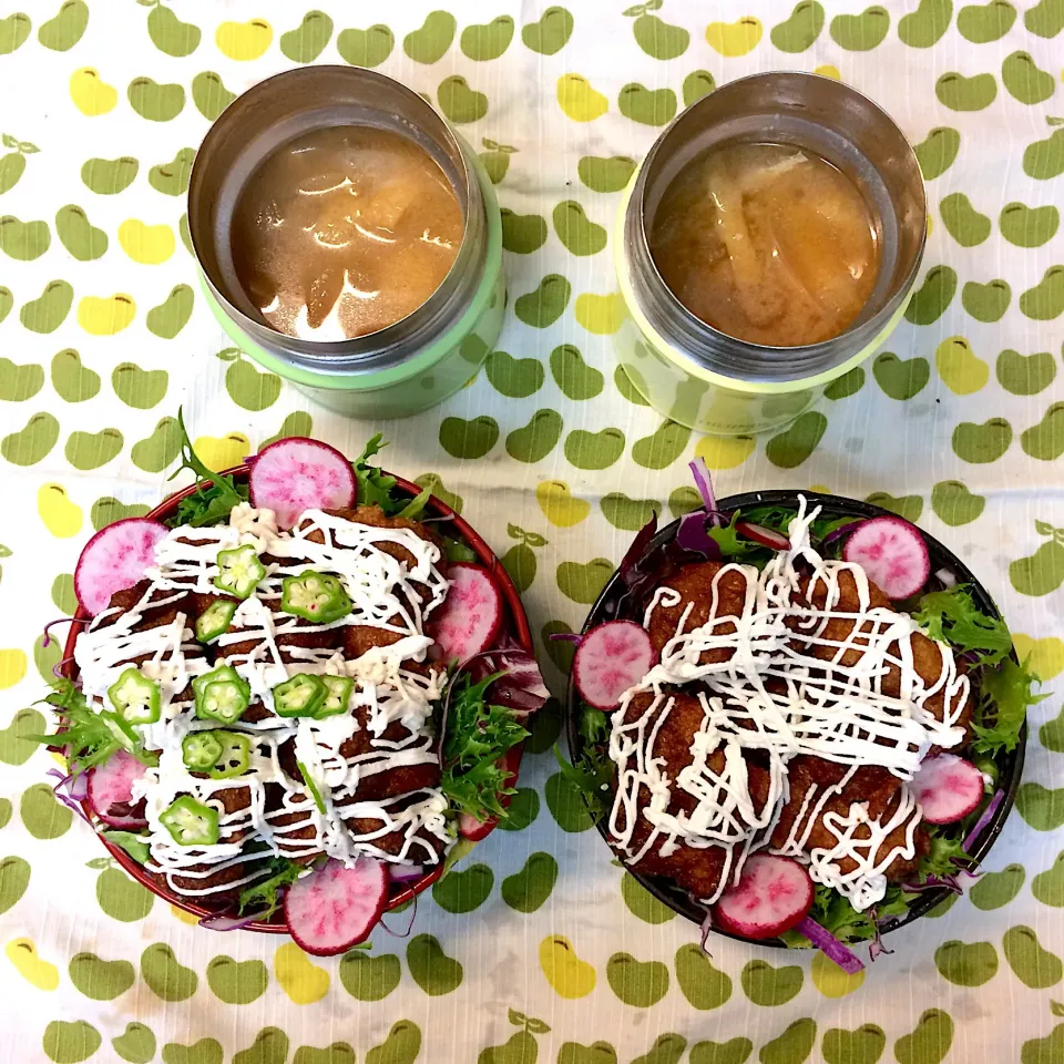 #vegan弁当 
大豆ミートの唐揚げ丼弁当|makiko_aさん