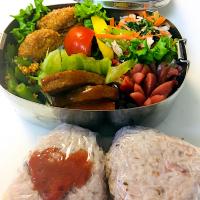 気分よく久しぶりのお弁当( ꒪﹃ ꒪)