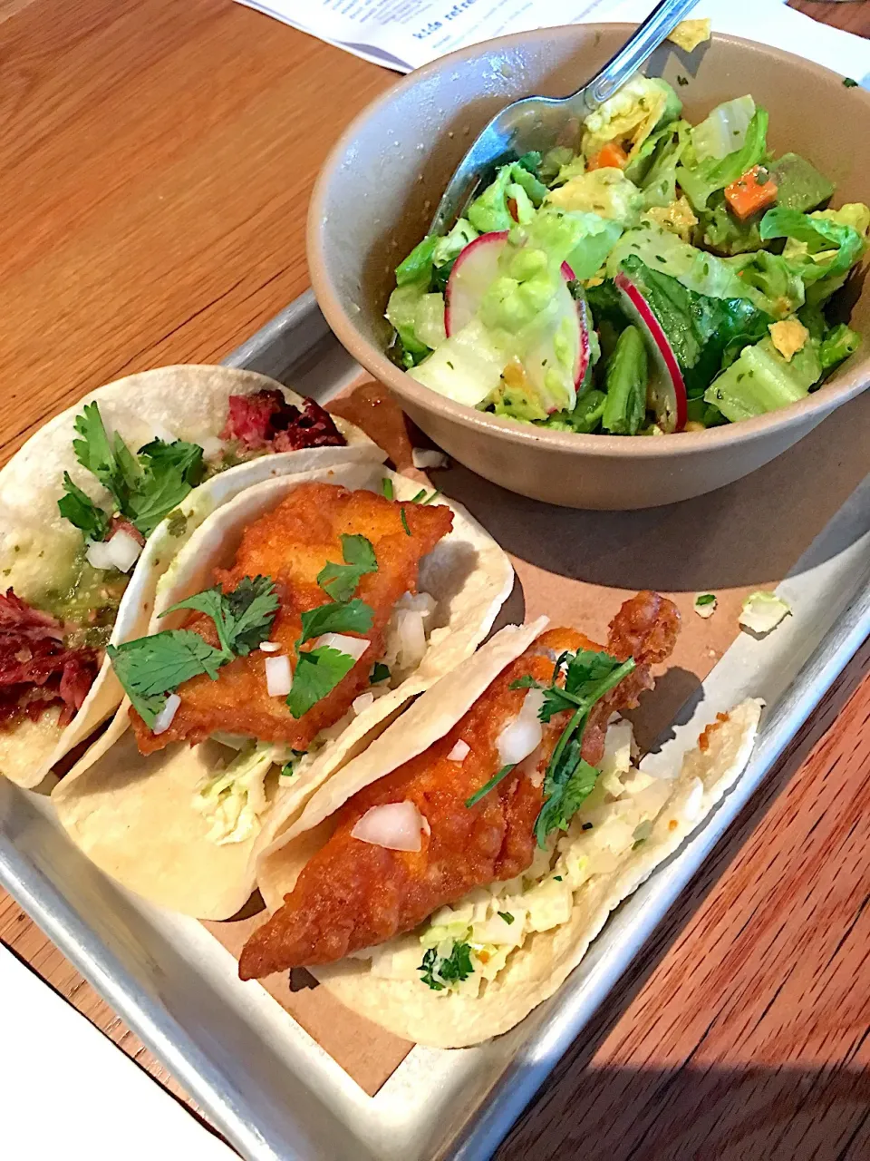 Bartaco for Lunch #bartaco  #tacos🌮  #sidesalad fishtacos|🌺IAnneさん