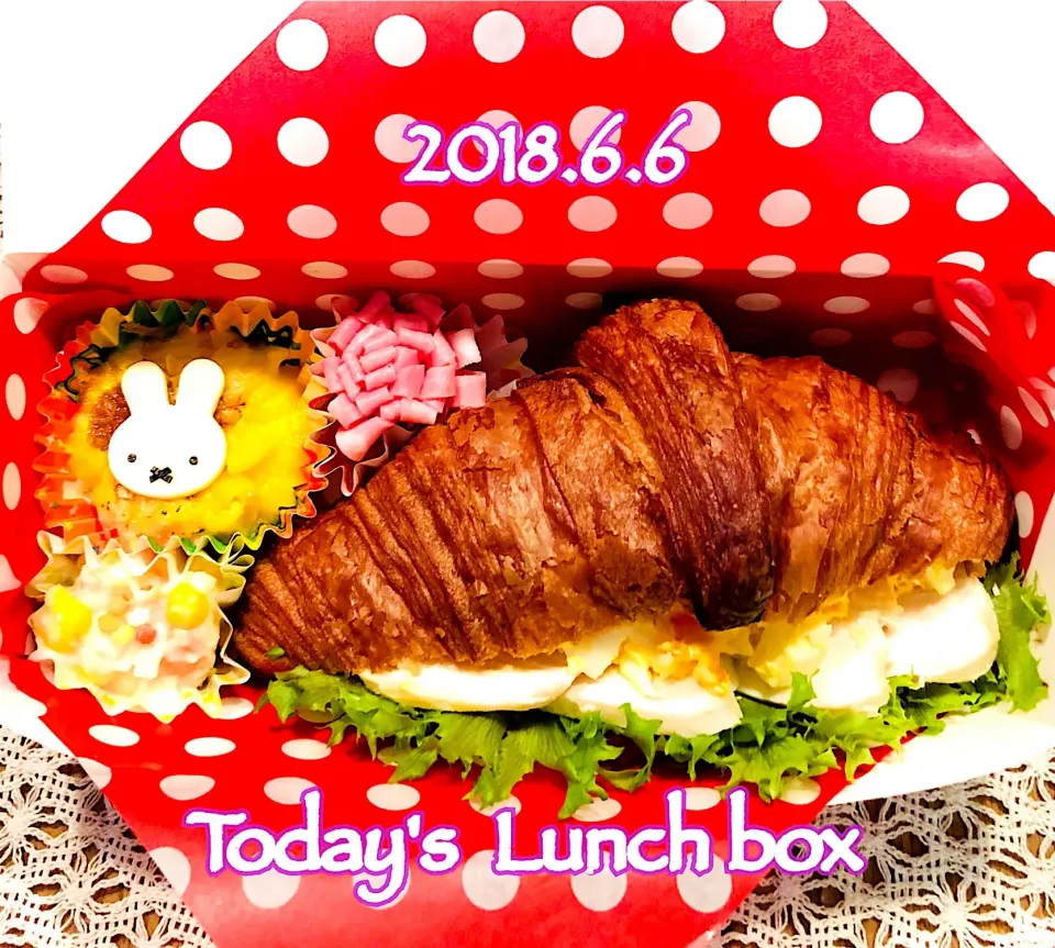 Snapdishの料理写真:本日の短大生弁🍱😋
今日は、クロワッサンサンド🥐🥗|あさちゃん☆さん