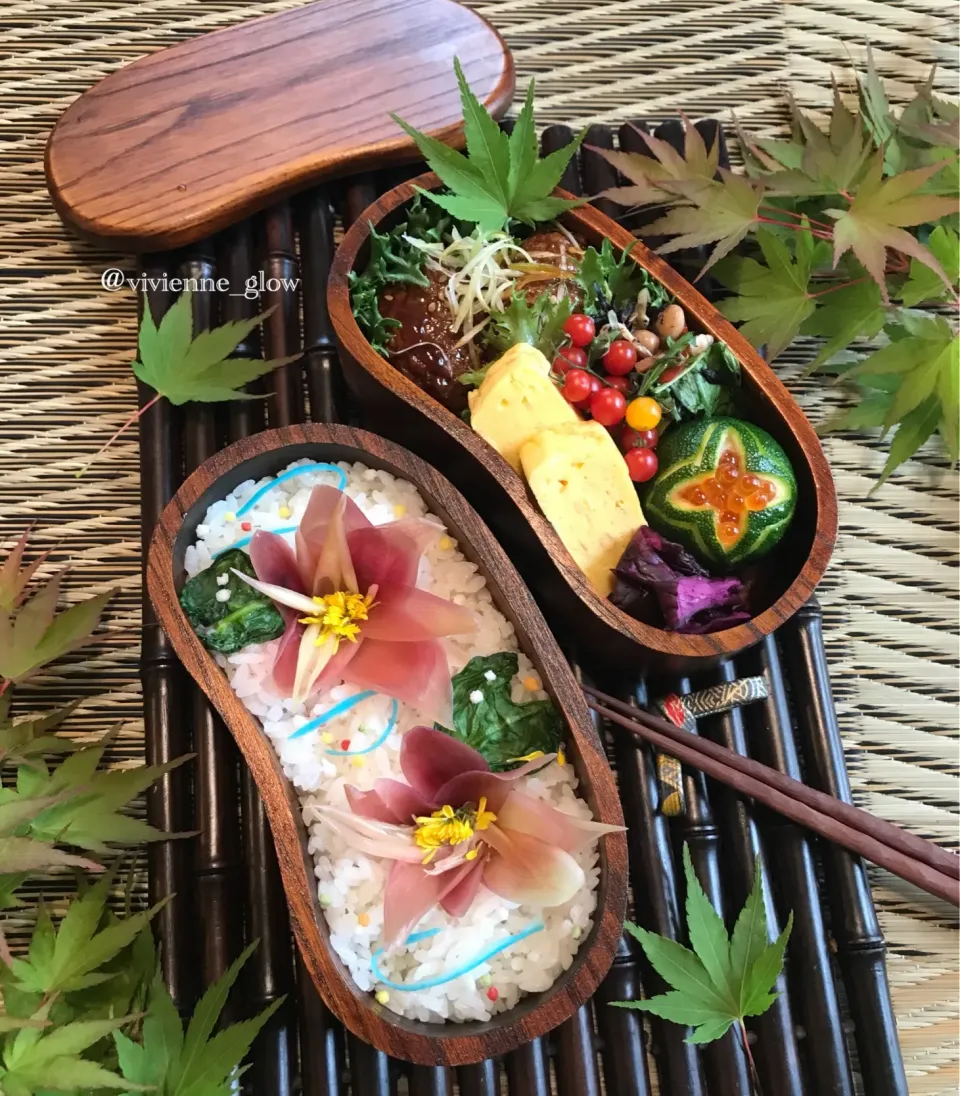 茗荷の睡蓮弁当|vivienne_glowさん