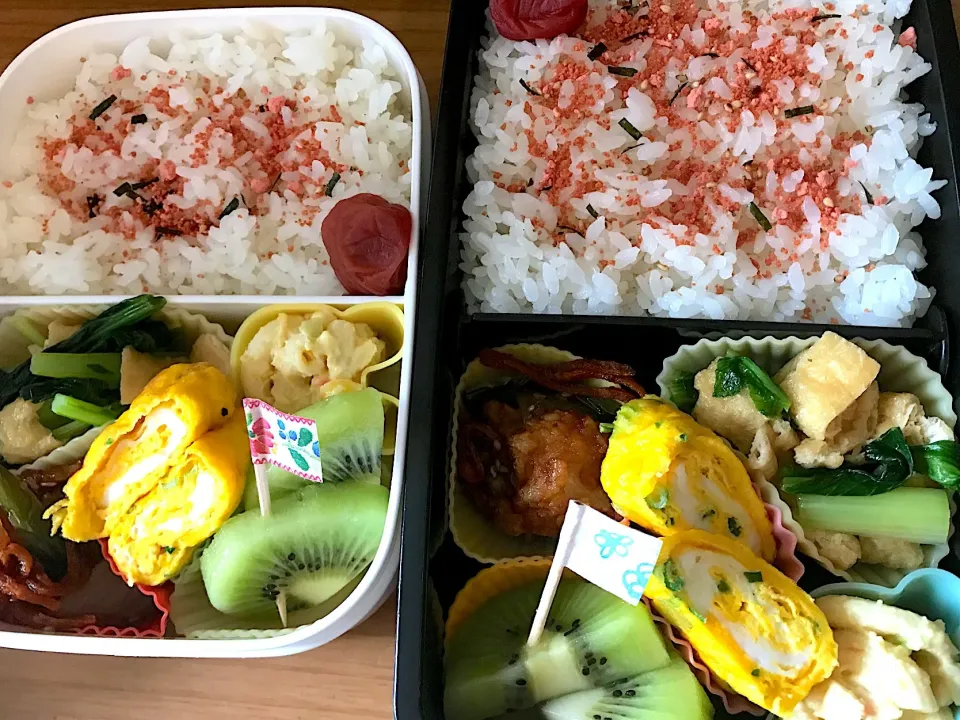 Snapdishの料理写真:6/6 高1 大1 お弁当
高1息子 プラス おにぎり、玄米クリームチョコブラン、アミノバイタルゼリー|侑子さん