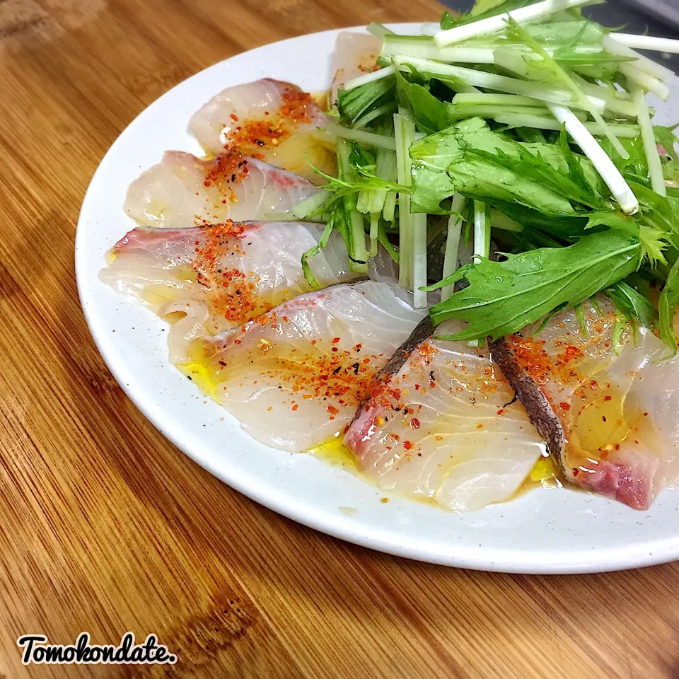 カンパチの柚子七味でカルパッチョ🐟♡|🇯🇵ともこちゃん。さん