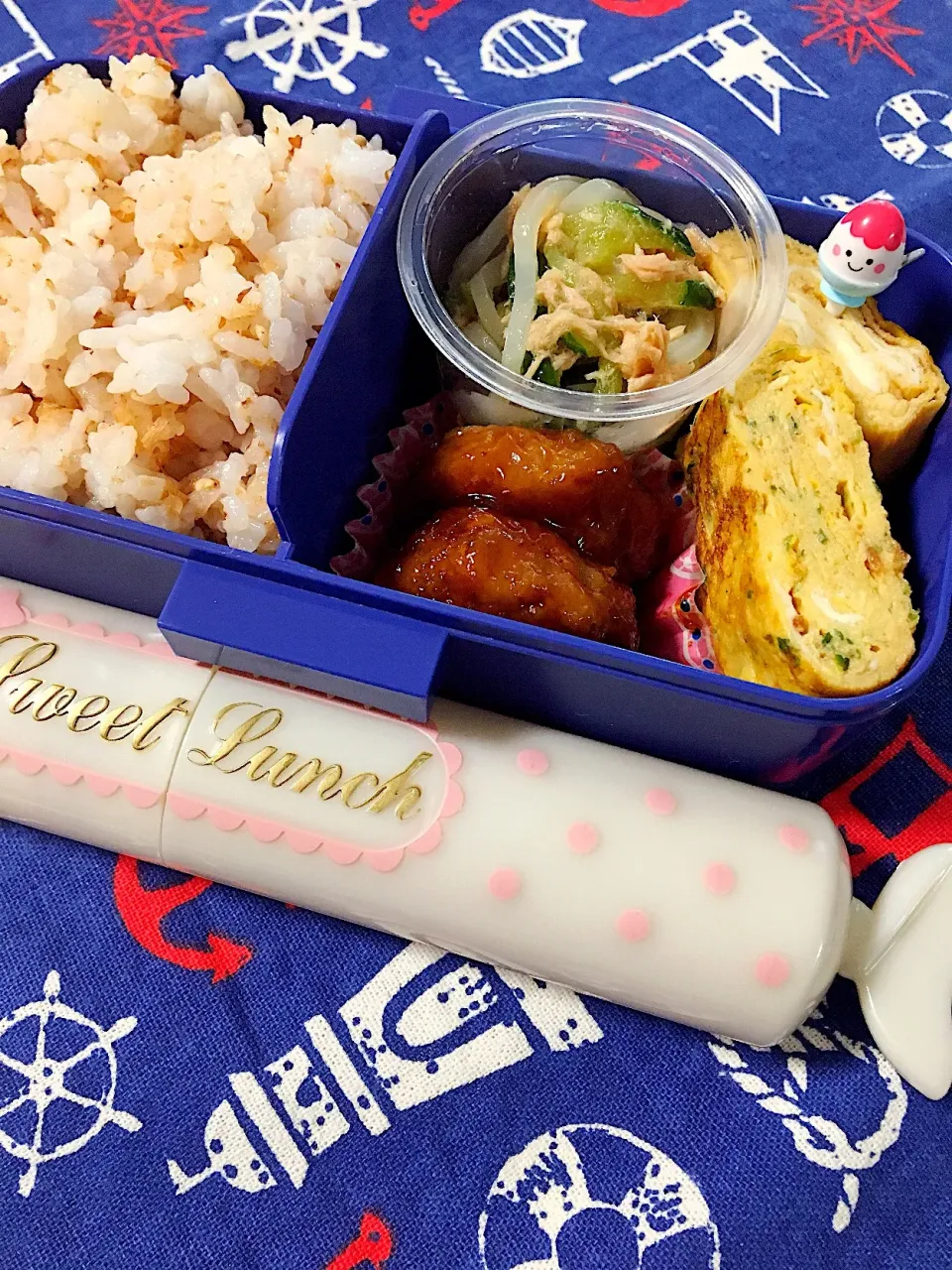 手作り♡今日のJC弁当。
#生マロニー#もっちり美味しい|mari♡（もも(*´∀｀*)♪）さん