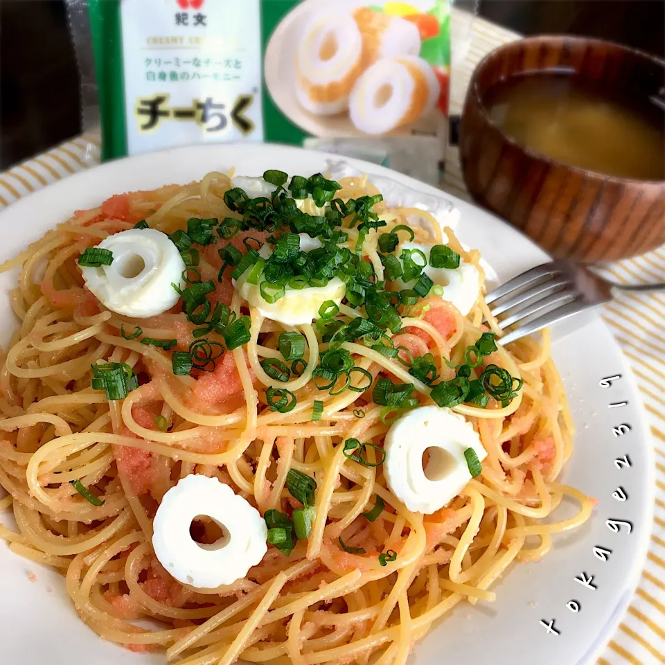 チーちく明太子スパゲッティ🍝|とかげ2319さん