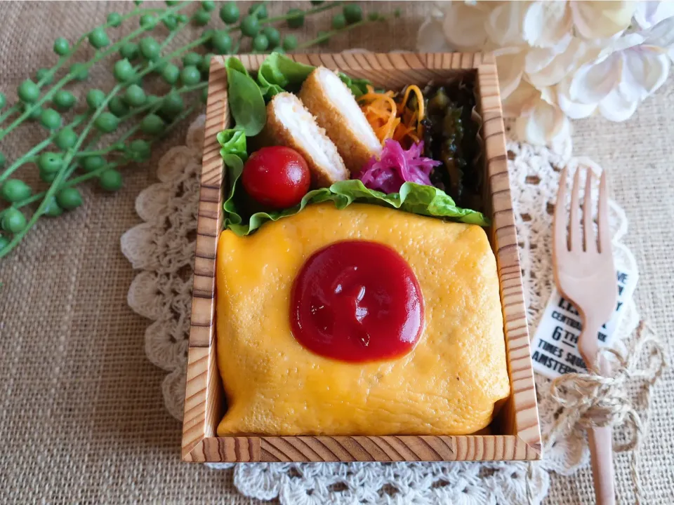 Snapdishの料理写真:日の丸オムライス弁当|renren676さん