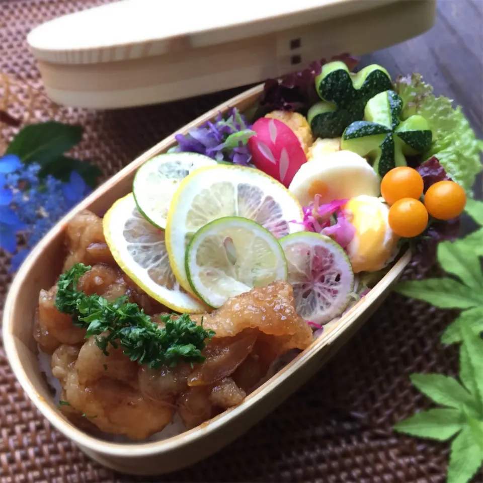 みんな大好き鶏肉のレモン和え🍋弁当 #今日のお弁当|puchan_cafeさん