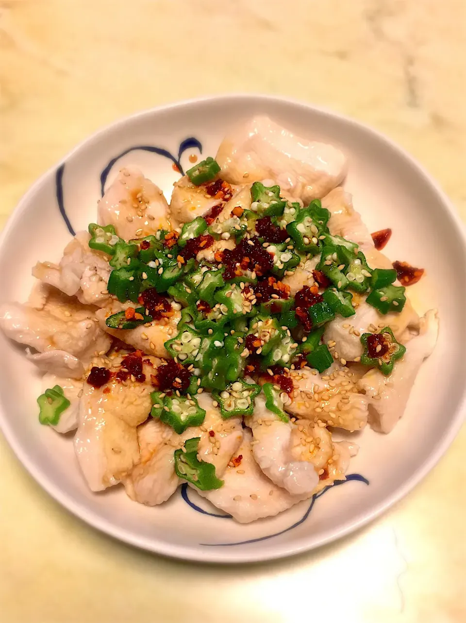 鶏むね肉のオクラー油|ぴんかいママさん