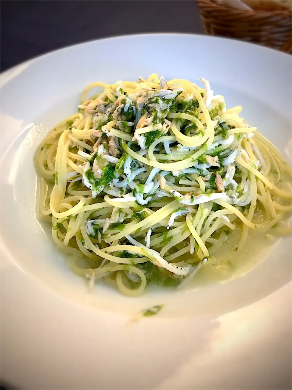 青さ海苔としらすのツナパスタ|ぴろさん