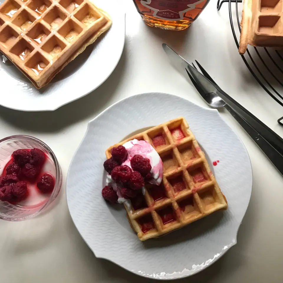 Snapdishの料理写真:waffle morning☕️|kayoさん