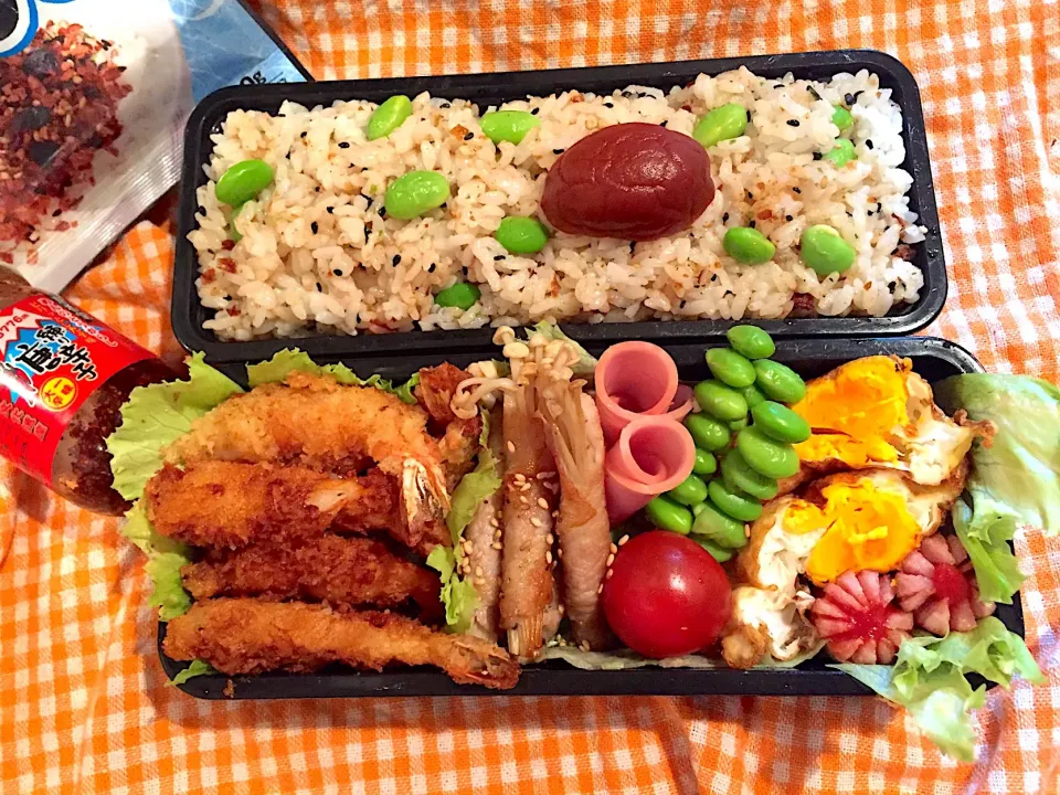 Snapdishの料理写真:2018/06/11旦那お弁当🍱
  #月曜日弁当 😘、👨‍✈️👨‍🔧💪🏼❤️🤟😘💋💗|Kodomo Cookingさん