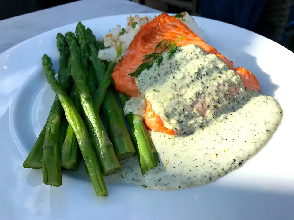 Snapdishの料理写真:Cajun oven roasted salmon|Sky Blueさん