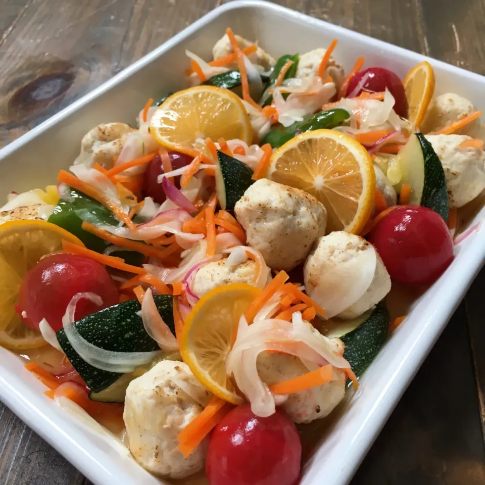 Snapdishの料理写真:豆腐&鶏団子と夏野菜の南蛮漬け|七海さん