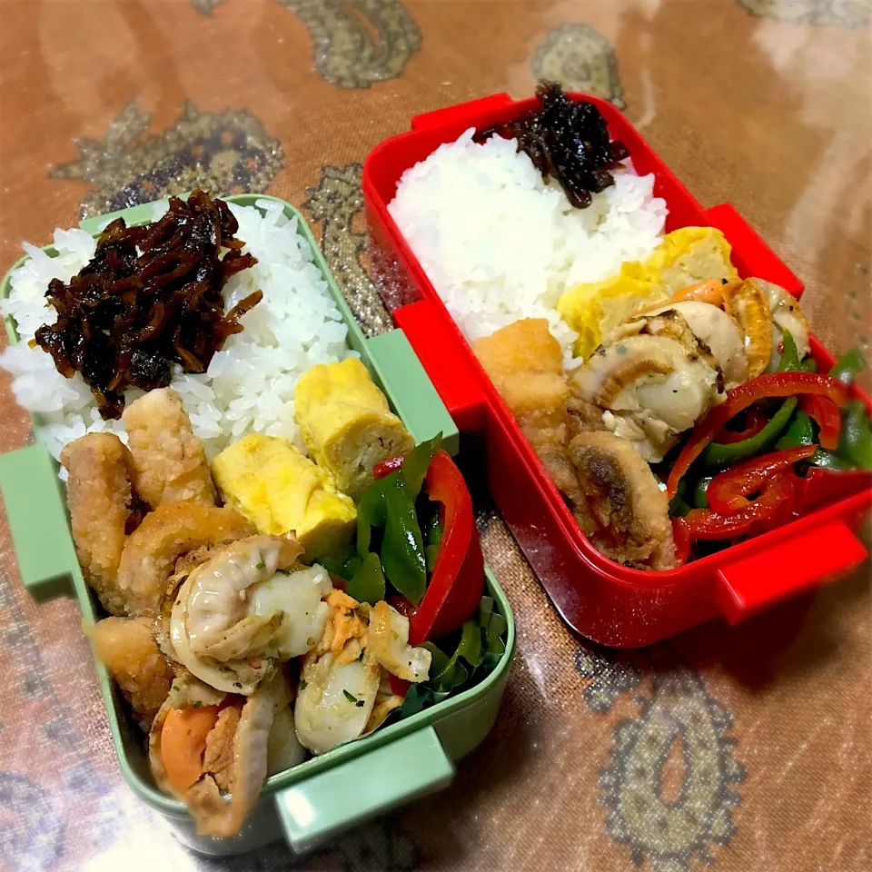 #お弁当 
6.12 主人と息子のお弁当🍱
卵焼きは、バター醤油で味付け。|renharuruさん