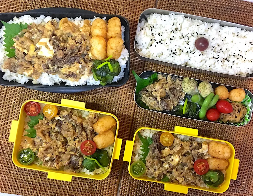 Snapdishの料理写真:#中高生弁当  #父ちゃん弁当  #のっけ弁当 #牛とじ|よちこさん