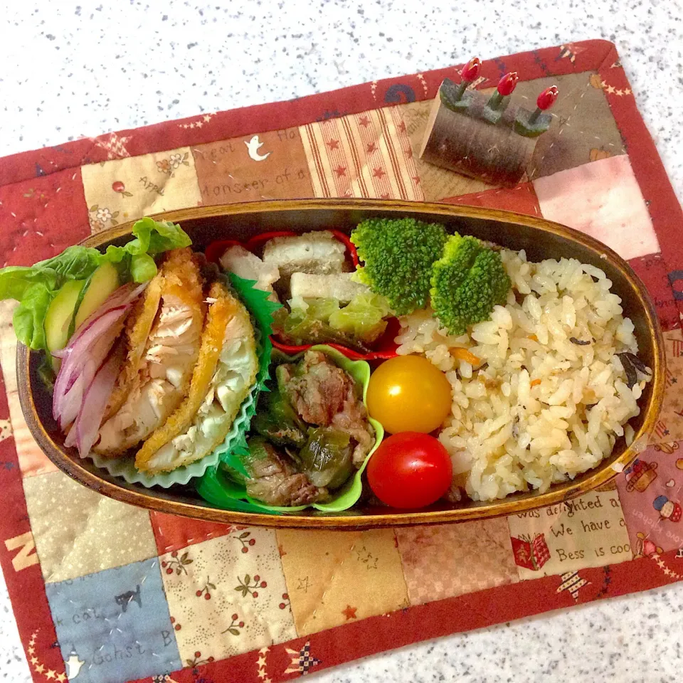 今日のお弁当😊 #地味弁  #わっぱ弁当  #夫弁当|naonaomimichanさん