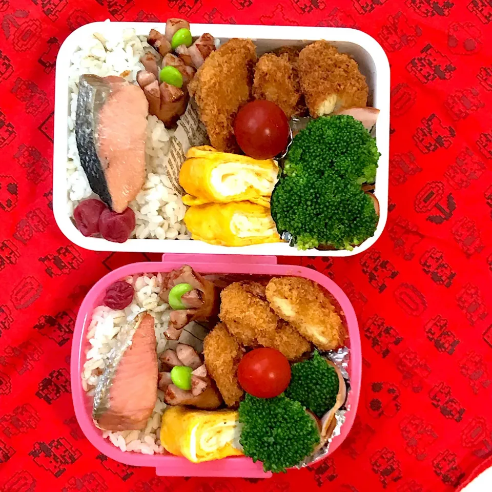 パパと娘っちのお弁当(^^)
 #お弁当  #麦ご飯  #玉子焼き|kakoさん