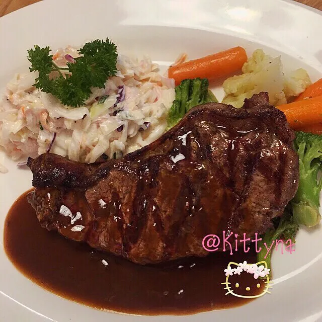 🍴Sirloin steak ( NZ Chilled Beef🥩)|🎀Kittyna🌸さん