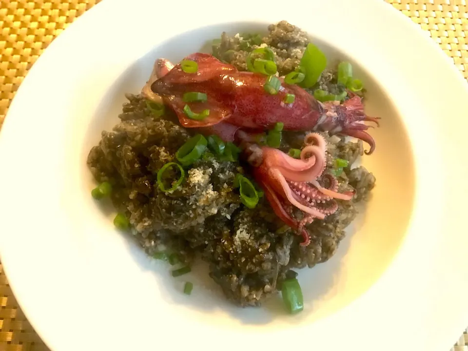 Risotto al nero di seppia🦑ﾘｿﾞｯﾄ･ｱﾙ･ﾈｰﾛ･ﾃﾞｨ･ｾｯﾋﾟｱ<ｲｶ墨のﾘｿﾞｯﾄ>|🌈Ami🍻さん