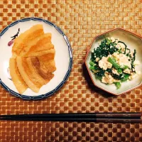 Snapdishの料理写真:三枚肉のジャスミン煮と春菊の白和え|*ミツ*さん