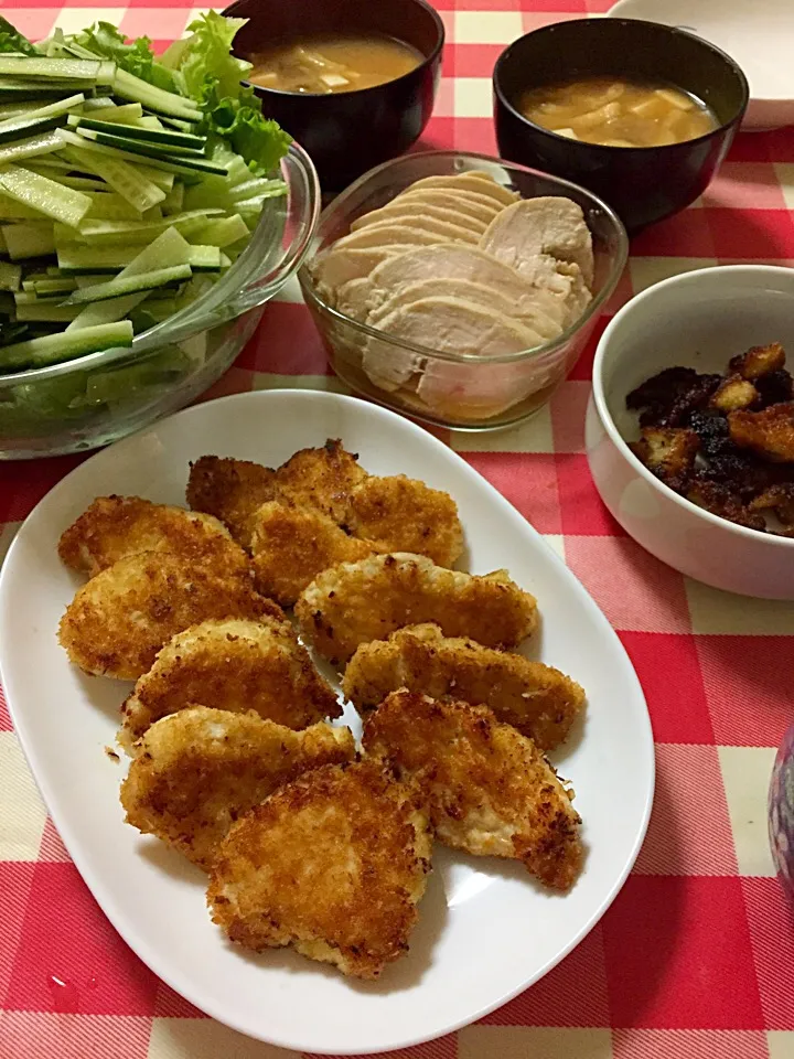 20180614鶏胸肉でサラダチキンと、チキンカツ。|hanakoさん