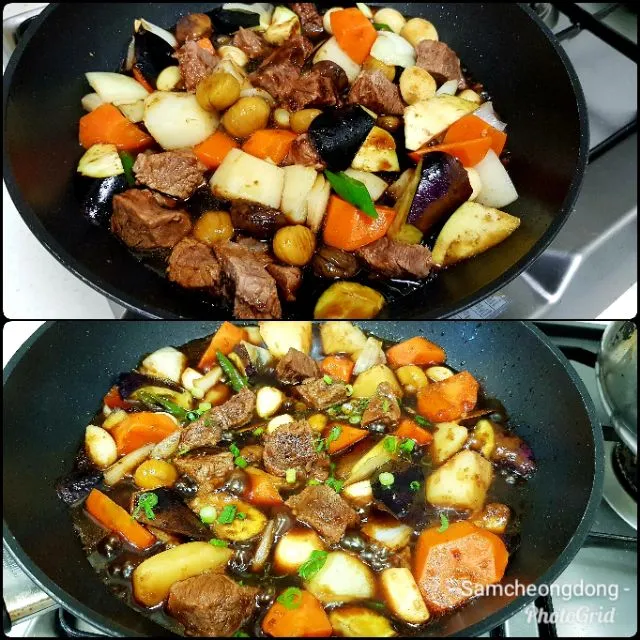 braised beef and vegetables in spicy and savory sauce|steven z.y.さん