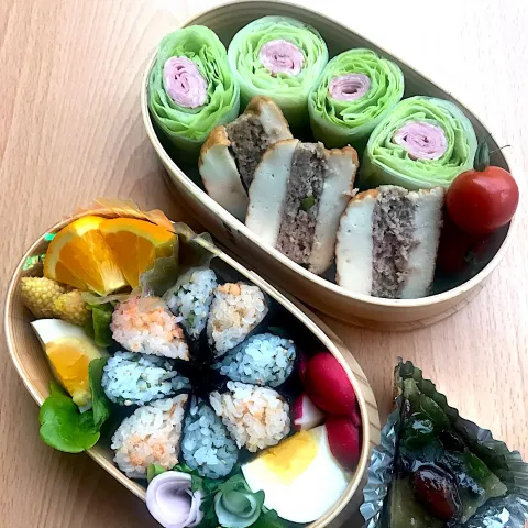 「魚河岸あげ」を使ってみたSnapdishの料理・レシピ写真:今日の私のお弁当🍱 週末恒例 お片付け
JK(女子高齢者弁当)
花びら寿司 と 魚河岸揚げのつくねサンド おやつは水無月
#お片付け
#水無月