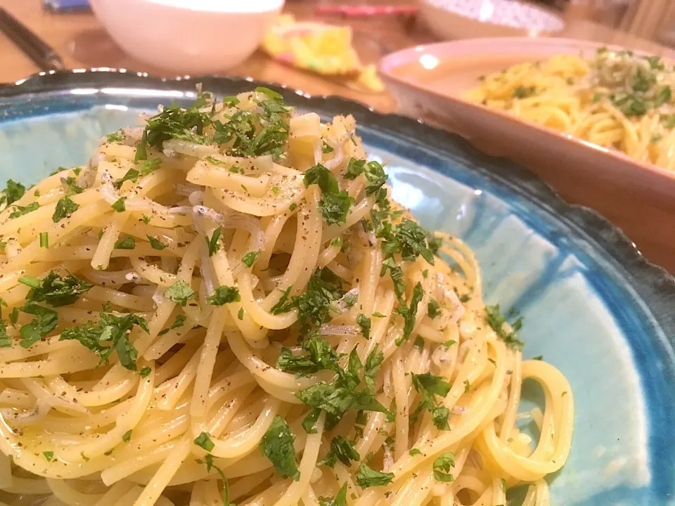 今日のパパパスタ【ちりめんじゃこペペロンチーノ】|不動南平さん