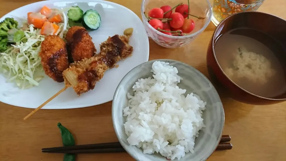 Snapdishの料理写真:2018/6/17(日)お昼ごはん🍒|しまだ ちえこさん