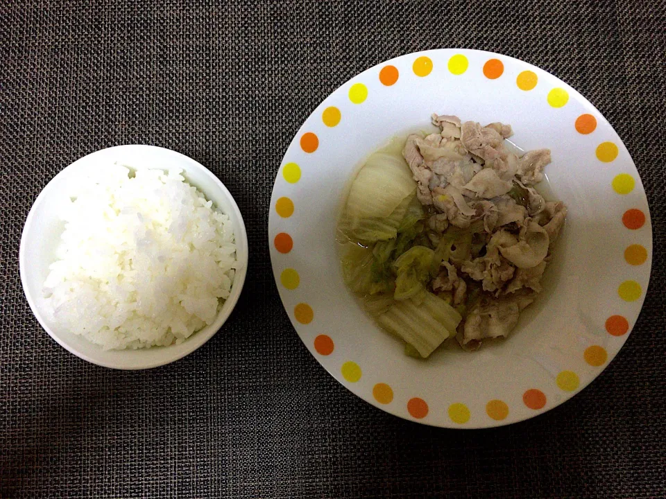 豚肉と白菜の煮物ご飯|ばーさんさん