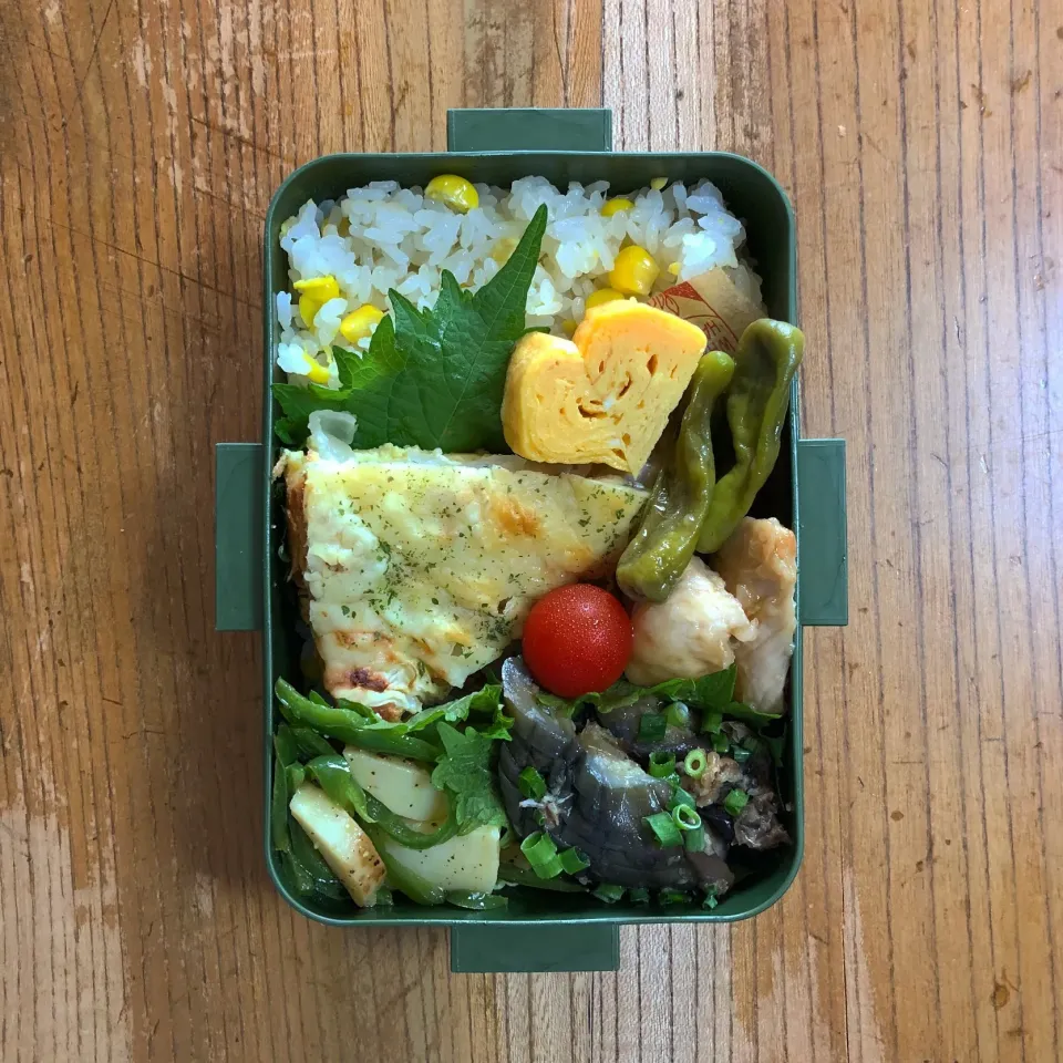 2018.6.18 #lunchbox  #lunch  #お弁当  #お弁当記録  #とうもろこしご飯|はーさん