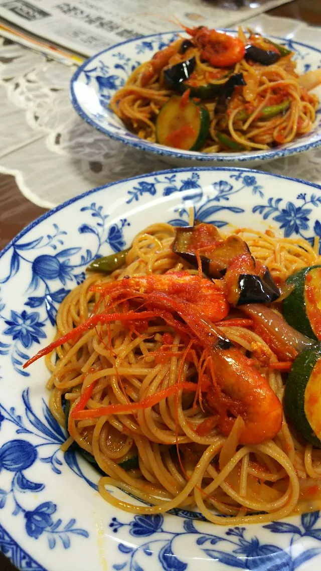 Snapdishの料理写真:テナガエビ🦐のパスタランチ🍝|Mihoさん