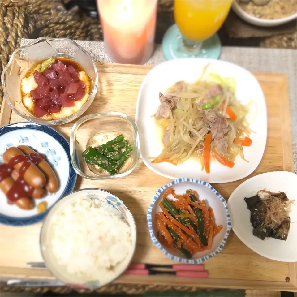 遅くなったけど晩御飯！まぐろの山かけ|いず⋈ + ゜さん