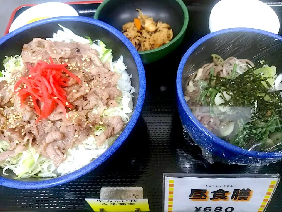 牛カルビ丼・半そばセット|nyama1さん