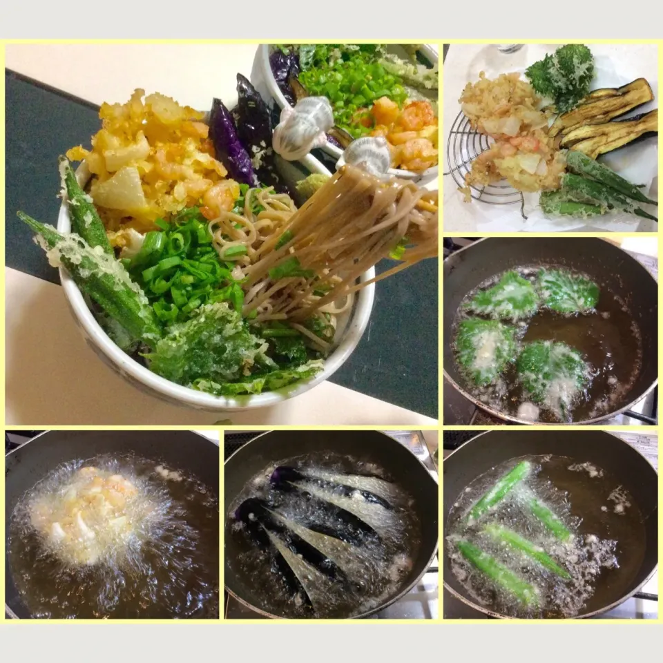 天ぷら蕎麦
小海老と玉ねぎのかき揚げ、茄子、オクラ、大葉|Takeshi  Nagakiさん