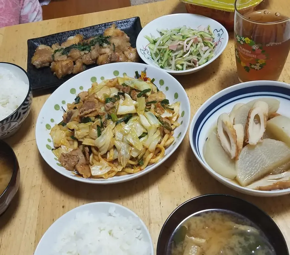 坦々焼きうどん🎵鶏のみぞれ煮🎵|みーさん