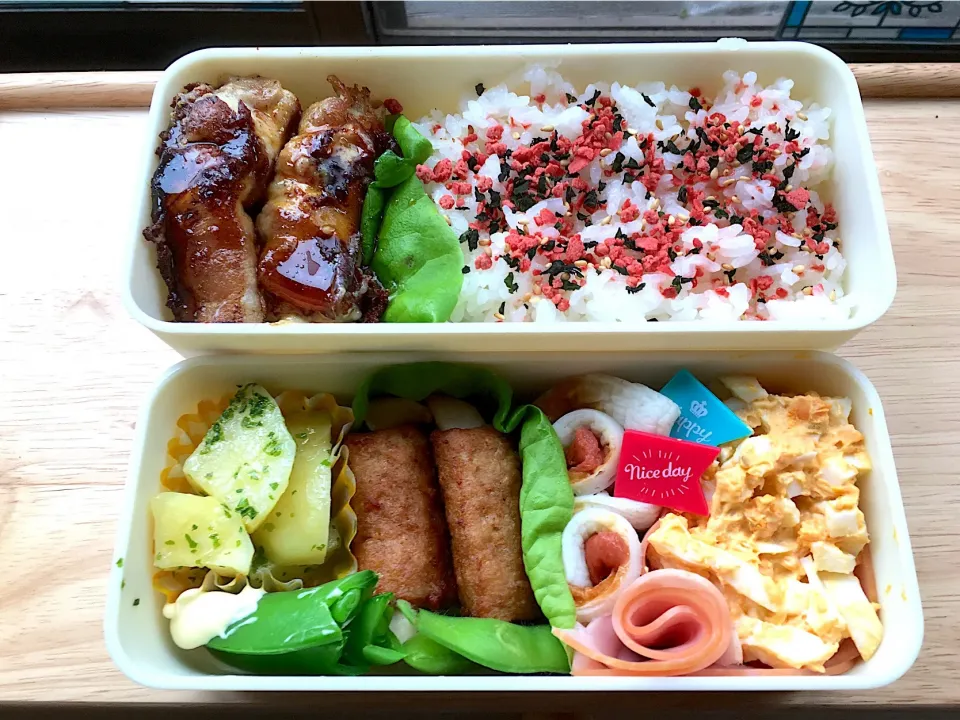 高校生男子弁当🍱豚ロースにチーズ巻き|ぽんさん