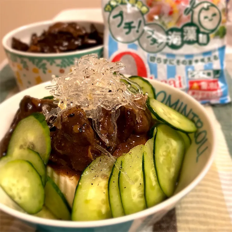 プチ！プチ！海藻麺で、変わり冷奴|さっちんさん