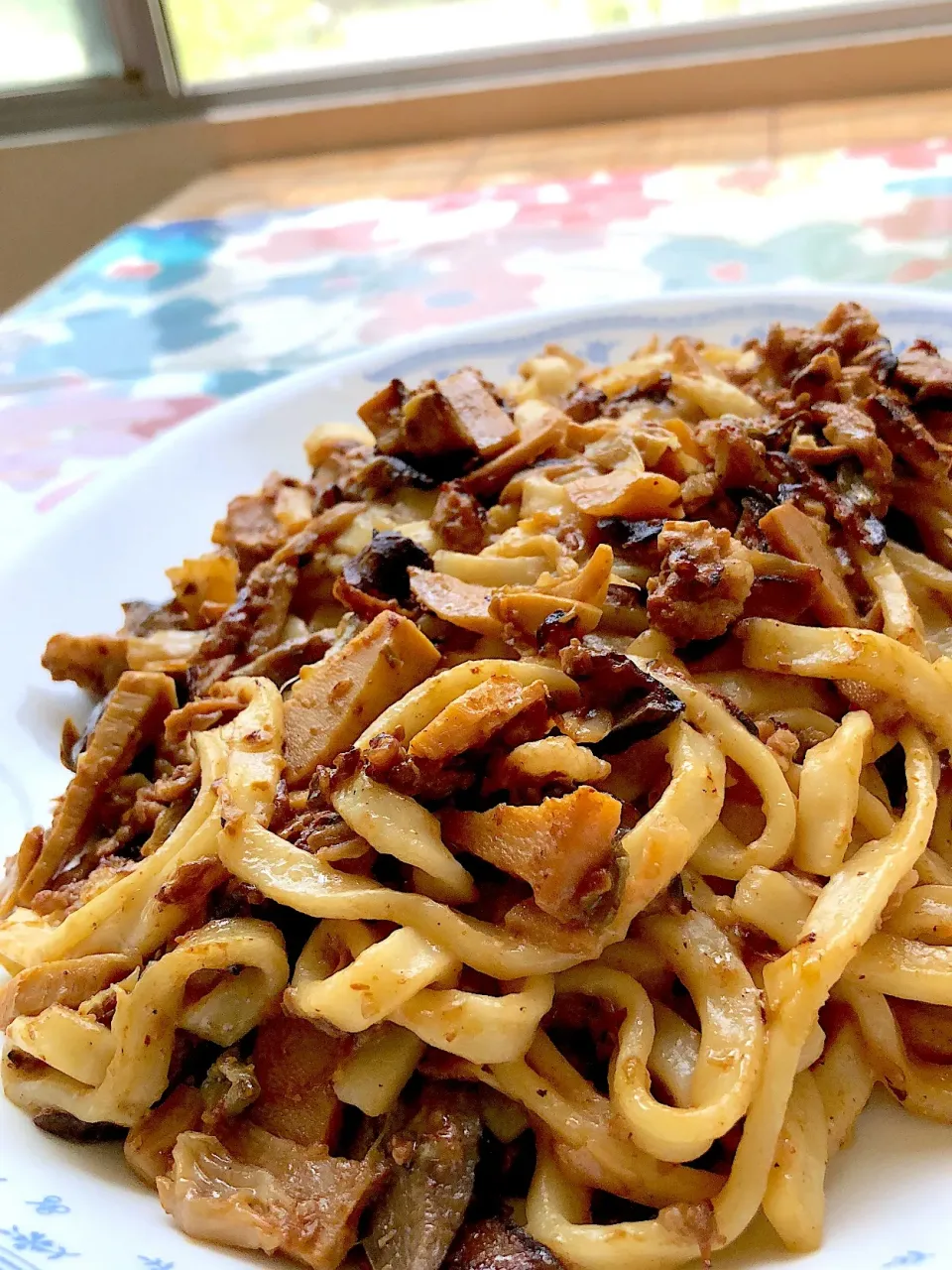 Snapdishの料理写真:梅味噌焼うどん|矢部肇子さん