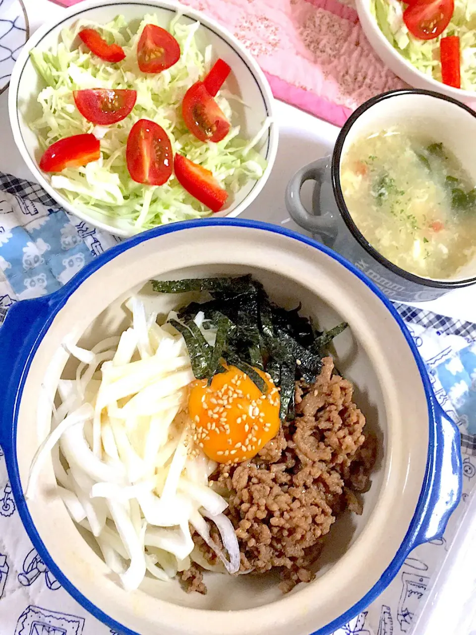 ひき肉混ぜうどん|えりちゃんさん