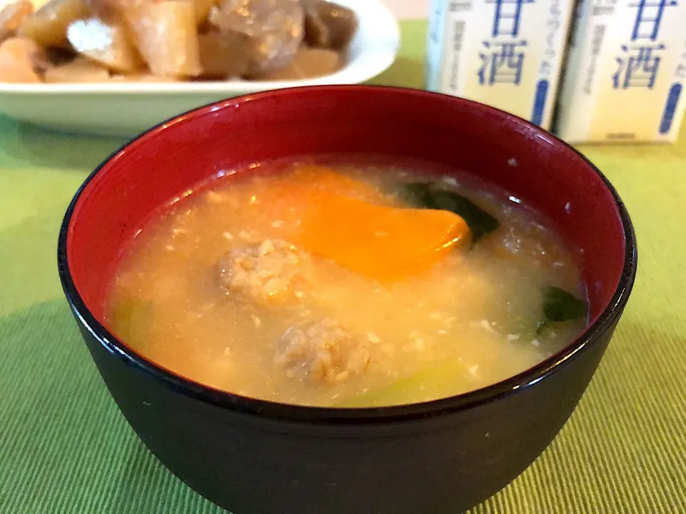 鶏団子とくずし豆腐のトロトロ甘酒スープ|ハマちゃんさん