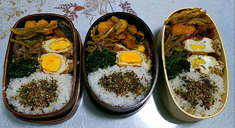 今日のお弁当

玉子入り巾着煮
千切りゴボウと挽肉の生姜炒め煮
かぼちゃのバター炒め
チーズフライ
ピリ辛ゴボウ揚げ
ほうれん草の胡麻和え

海のめぐみふりかけ

#曲げわっぱ弁当
#お弁当記録
#今日のお弁当
#スタッフ弁当
#自分弁当|ボスママさん