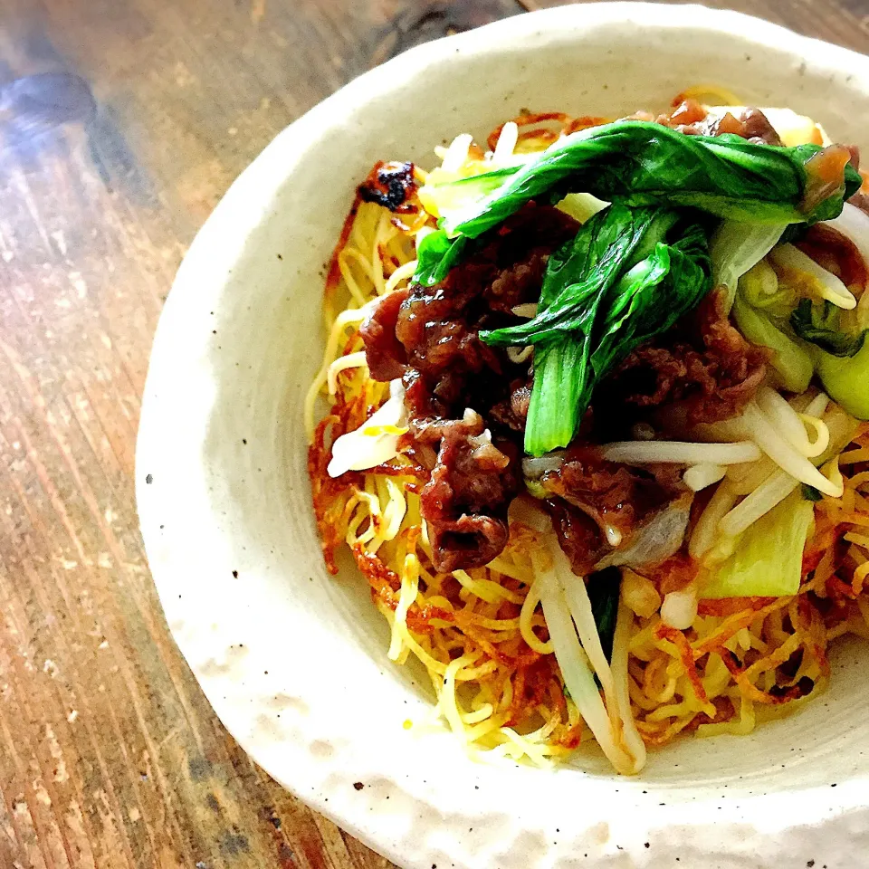 電子レンジで簡単かた焼きそば|アッツさん