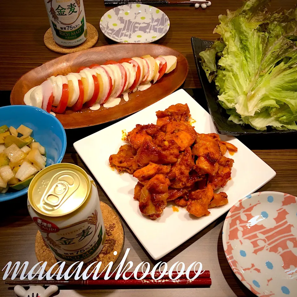 Snapdishの料理写真:にんにくプンプン辛味噌チキン🐥|マイコさん